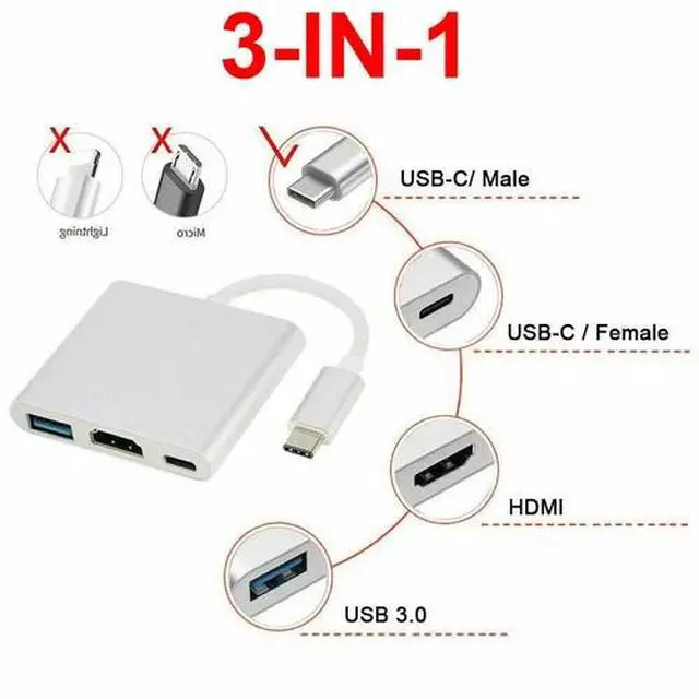 Alt view image 6 of 7 - NEW USB Type C to HDMI HDTV TV Cable Adapter Converter For USB-C Phone Tablet