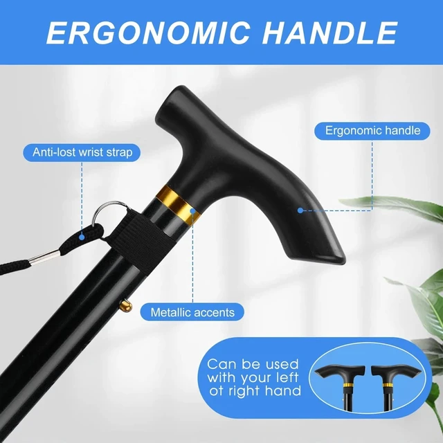Alt view image 4 of 7 - Walking Cane, Folding Cane for Man & Women, Portable Lightweight | 11", Black