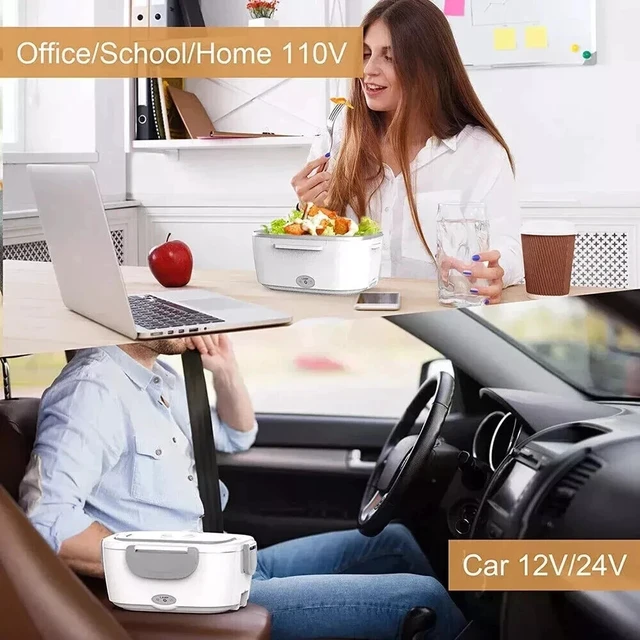 Alt view image 5 of 7 - 1.5L Electric Heating Lunch Box Portable for Car Office Food Warmer Container US