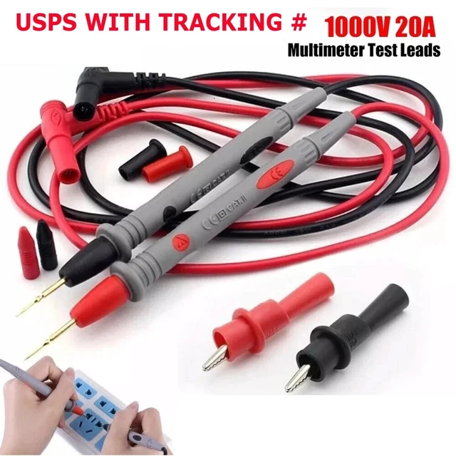 Main image of Multimeter Test Leads for Fluke Meter Electrical Alligator Clip Probes 1000V 20A