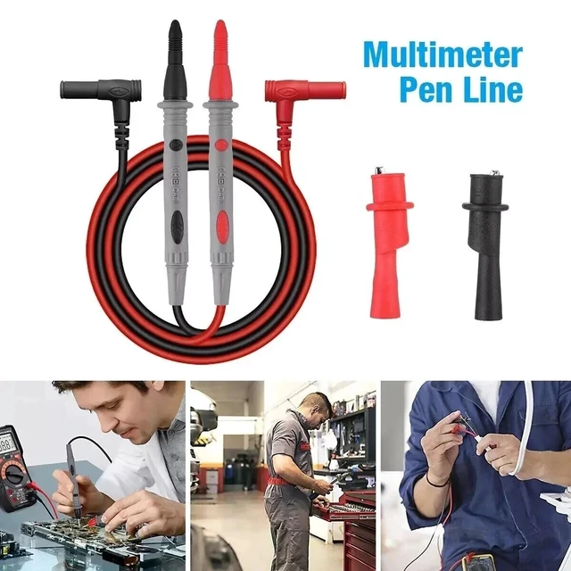 Alt view image 2 of 7 - Multimeter Test Leads for Fluke Meter Electrical Alligator Clip Probes 1000V 20A