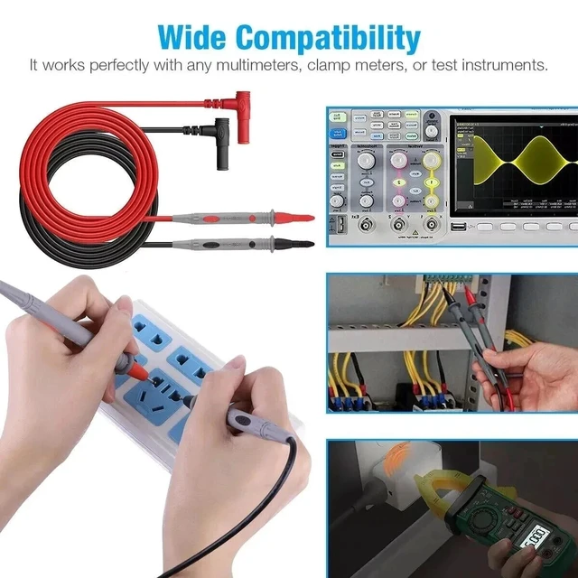 Alt view image 7 of 7 - Multimeter Test Leads for Fluke Meter Electrical Alligator Clip Probes 1000V 20A