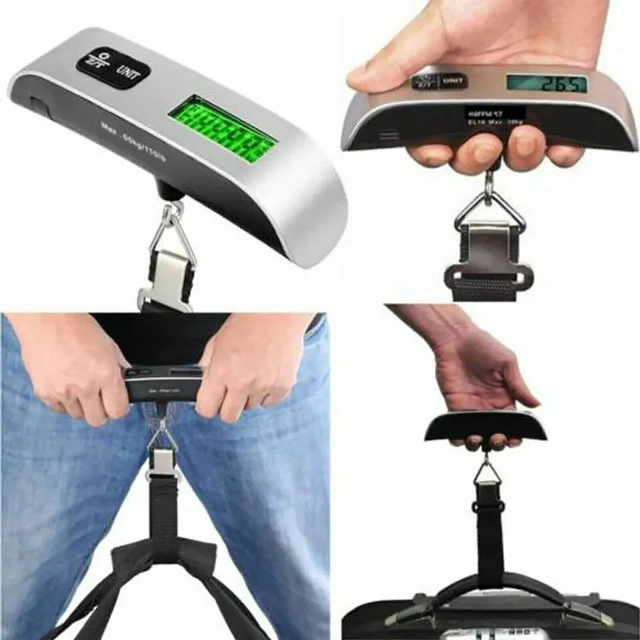 Alt view image 2 of 7 - New Luggage Scale 110lb 50kg Portable Travel LCD Digital Hanging Weight