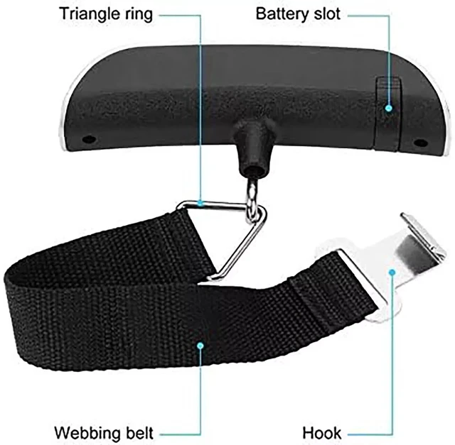 Alt view image 4 of 7 - New Luggage Scale 110lb 50kg Portable Travel LCD Digital Hanging Weight