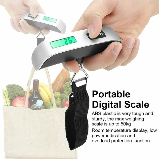 Alt view image 6 of 7 - New Luggage Scale 110lb 50kg Portable Travel LCD Digital Hanging Weight