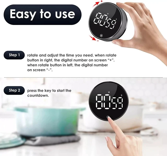Alt view image 4 of 7 - Large LCD Digital Kitchen Cooking Timer Count-Down Up Clock Loud Alarm Magnetic