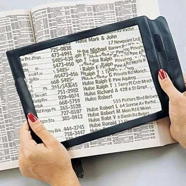 Main image of Full Page Magnifier Sheet 4x Big Large Magnifying Glass Reading Book Aid Lens