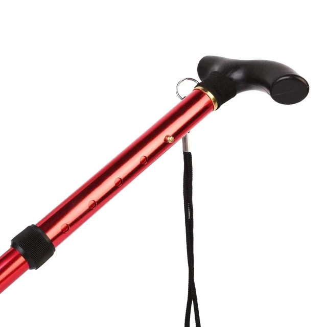 Alt view image 3 of 7 - Walking Cane Aluminum Alloy Walking Stick Adjustable Folding Travel Hiking Stick