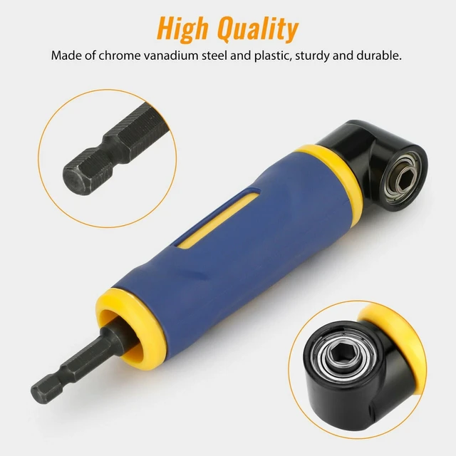 Alt view image 2 of 7 - 90 Degree Angle 1/4" Screwdriver Socket Adapter Drill Extension Attachment Tool
