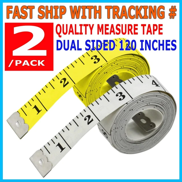 Main image of 2PCS 120" Body Measuring Ruler Sewing Cloth Tailor Tape Measure Seamstress Soft