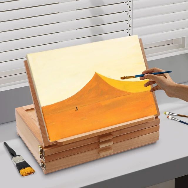 Alt view image 2 of 7 - Adjustable Storage Box Easel,Painting Board Stand with Drawers,Storage Box Easel