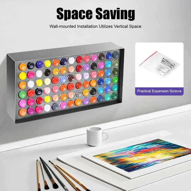 Main image of 78-Holes Tattoo Ink Rack Wall Mounted Ink Bottle Display Holder Stand Organizer