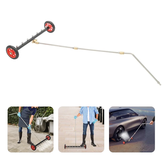 Alt view image 3 of 7 - Undercarriage Pressure Washer Attachment 2-in-1 Cleaner Water Broom 7 Nozzles