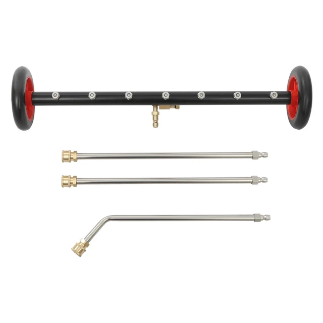 Alt view image 6 of 7 - Undercarriage Pressure Washer Attachment 2-in-1 Cleaner Water Broom 7 Nozzles