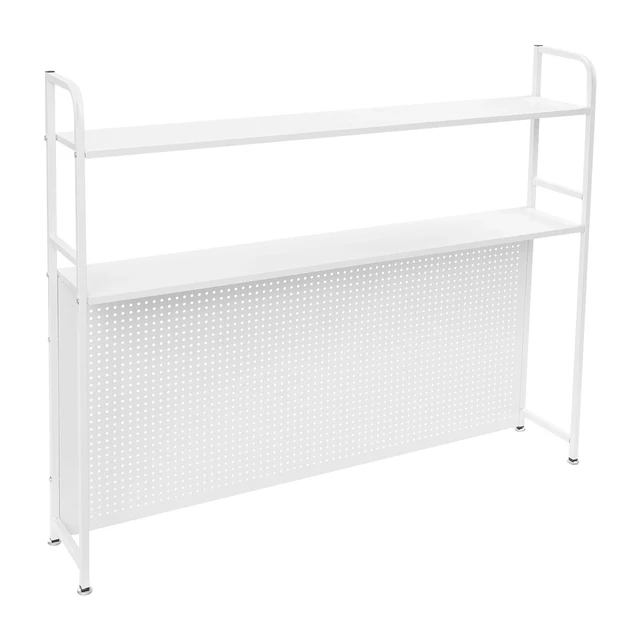 Alt view image 4 of 7 - Desktop Bookshelf White Desktop Storage Organizer 2-tier For Office & Home