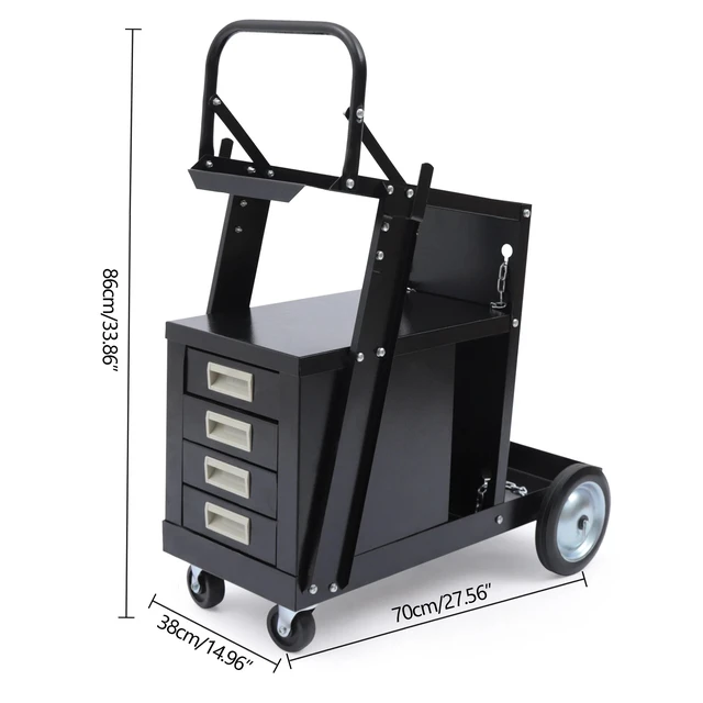 Alt view image 2 of 7 - Welding Cart with 4 Drawers for MIG TIG Welder and Plasma Cutter 360° Rolling