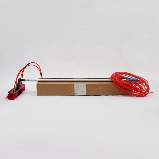 Alt view image 6 of 7 - Long Reach Solar Panel Cleaning Brush Kit Outdoor Window Clean Water-Fed Rod Set