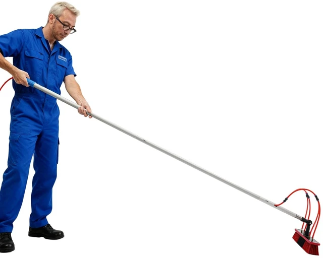 Alt view image 7 of 7 - Long Reach Solar Panel Cleaning Brush Kit Outdoor Window Clean Water-Fed Rod Set