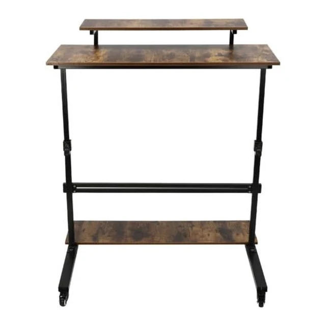 Alt view image 4 of 7 - Height Adjustable Computer Laptop Desk Rolling Standing Table for Sofa Bedside