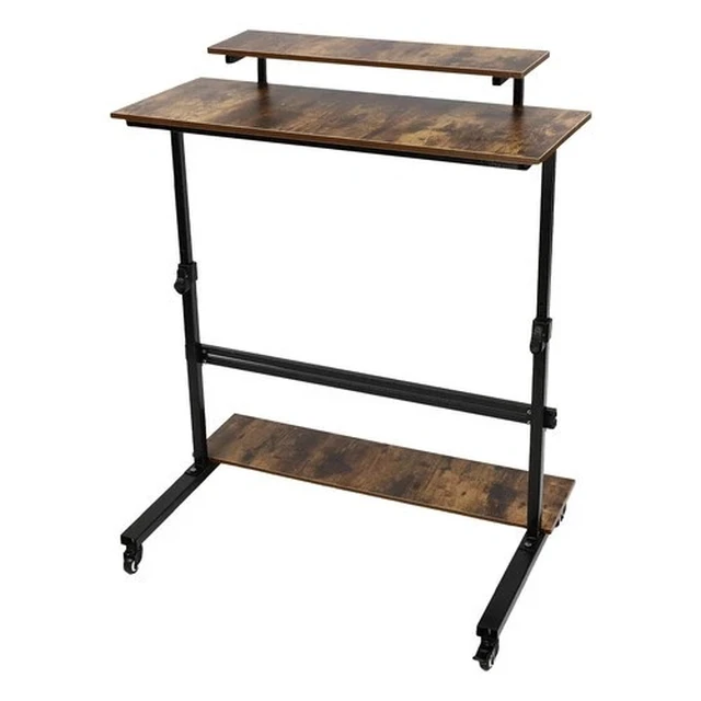 Alt view image 5 of 7 - Height Adjustable Computer Laptop Desk Rolling Standing Table for Sofa Bedside