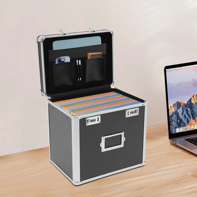 Alt view image 2 of 7 - Portable Locking File Organizer Box for Home & Office Storage