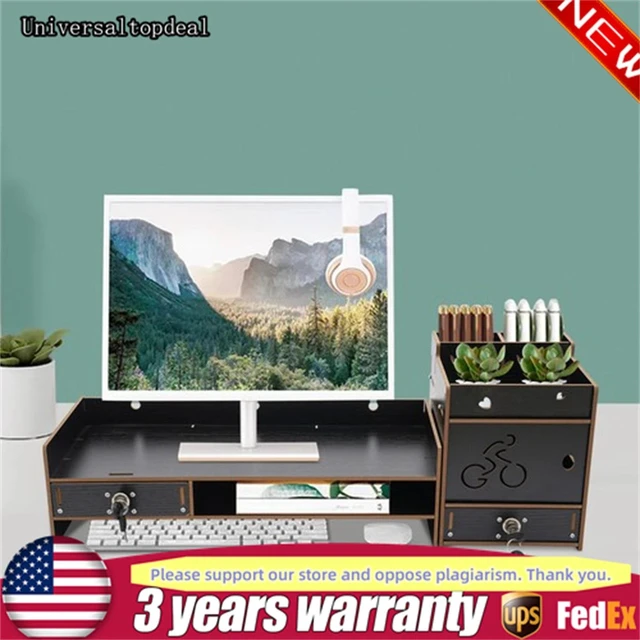 Main image of Computer Desktop Monitor Stand Riser Laptop Display Riser w/ Storage Organizer