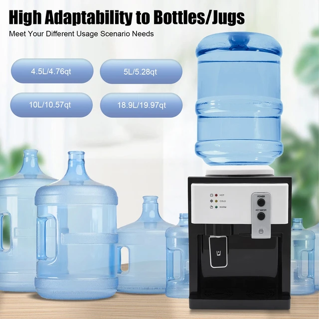 Alt view image 2 of 7 - 5 Gallon Top Loading Water Cooler Dispenser Countertop Hot+Cold Drinking Machine