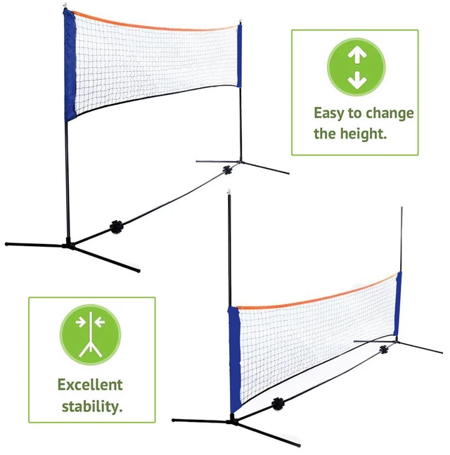 Main image of 10ft Badminton Volleyball Tennis Net Set with Stand/ Carry Bag Height Adjustable