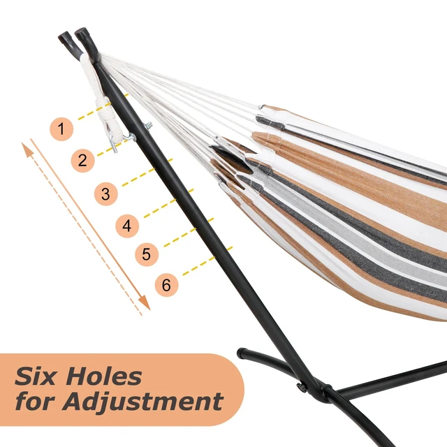 Alt view image 6 of 7 - Patio Use Portable Hammock with Stand for 2 person with Carrying case Outdoor