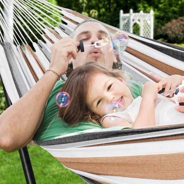 Alt view image 7 of 7 - Patio Use Portable Hammock with Stand for 2 person with Carrying case Outdoor