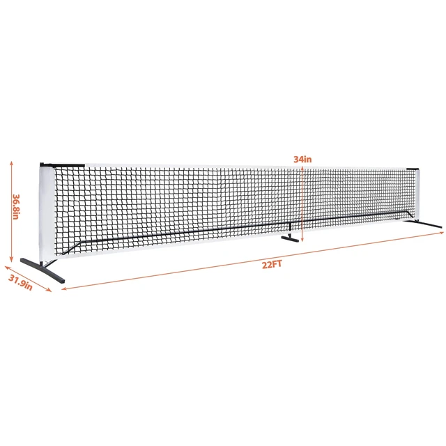 Alt view image 2 of 7 - Portable 22FT Pickleball Tennis Net For Outdoor Nylon Sports W/Carry Bag Metal