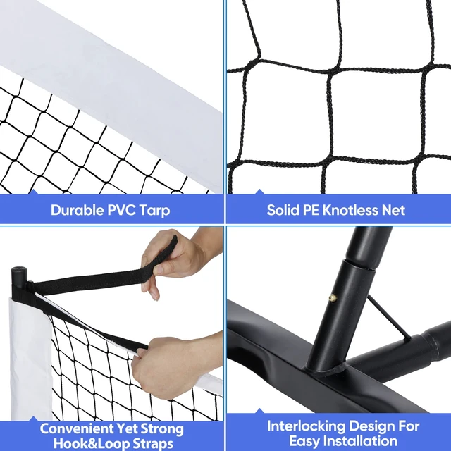 Alt view image 4 of 7 - Portable 22FT Pickleball Tennis Net For Outdoor Nylon Sports W/Carry Bag Metal