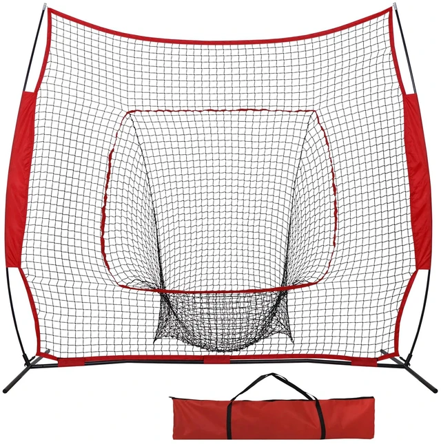 Main image of 7x7Ft Baseball Softball Practice Batting Training Net w/Carry Bag Strike Zone
