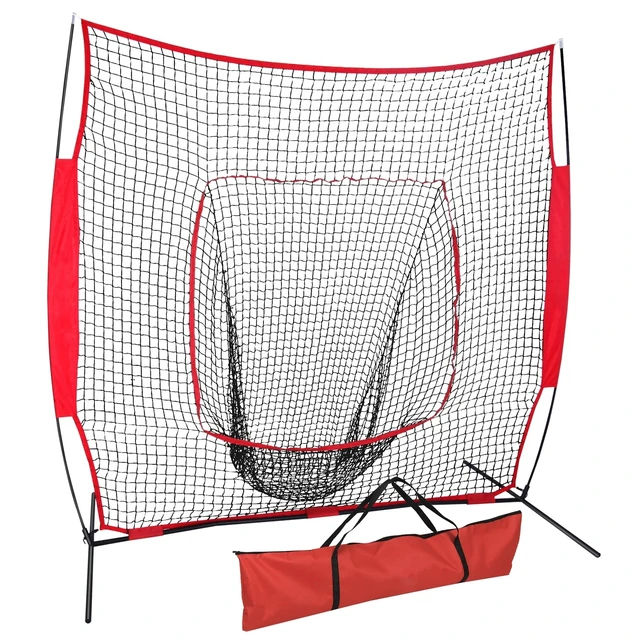 Alt view image 3 of 7 - 7x7Ft Baseball Softball Practice Batting Training Net w/Carry Bag Strike Zone