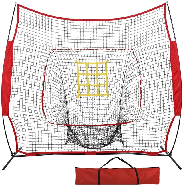 Main image of 7×7' Baseball Net Softball Practice Hitting Batting Training Aid W/Bag