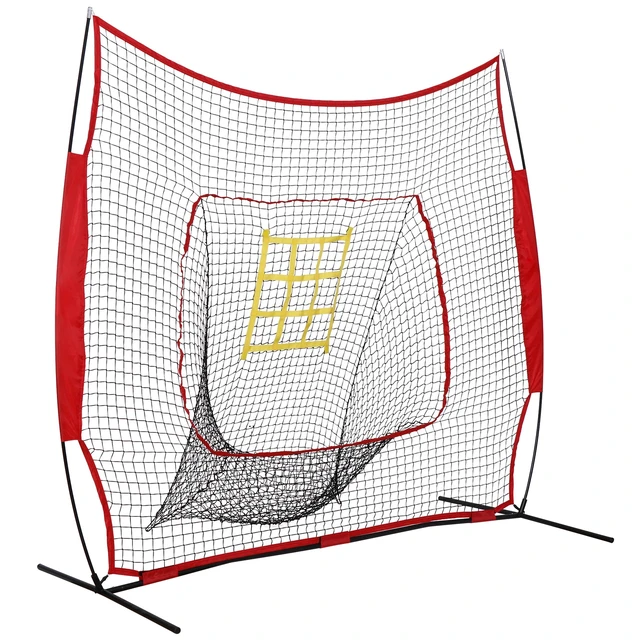 Alt view image 4 of 7 - 7×7' Baseball Net Softball Practice Hitting Batting Training Aid W/Bag