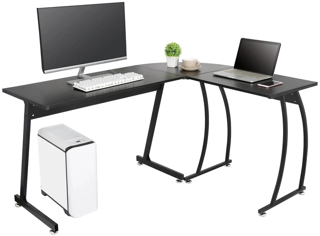 Alt view image 6 of 7 - 58" Computer Gaming Laptop Table L Shaped Desk Workstation Home Office Desk
