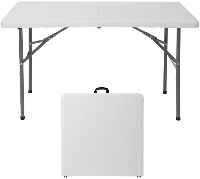 Main image of 4FT Plastic Folding Table Lightweight Picnic Table for Camping Picnic White