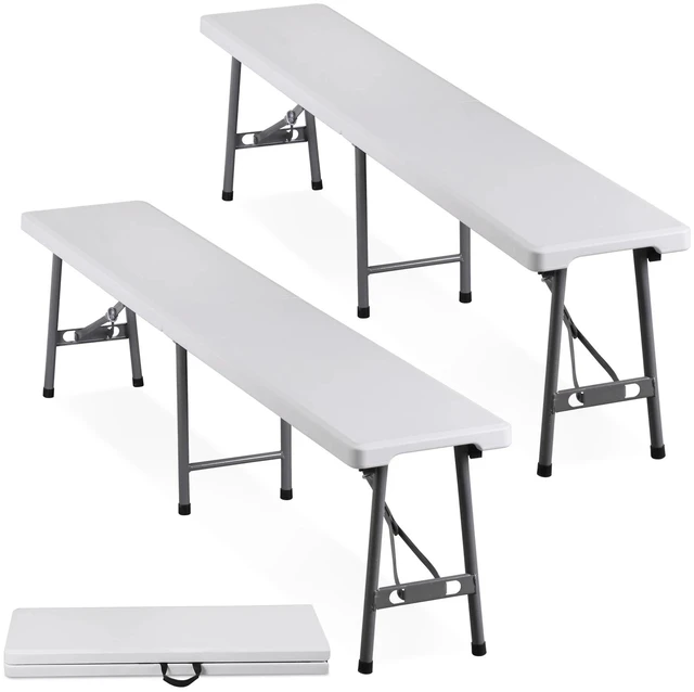 Main image of 2PCS 6FT Plastic Folding Bench Portable Outdoor Bench for Picnic Camping Garden
