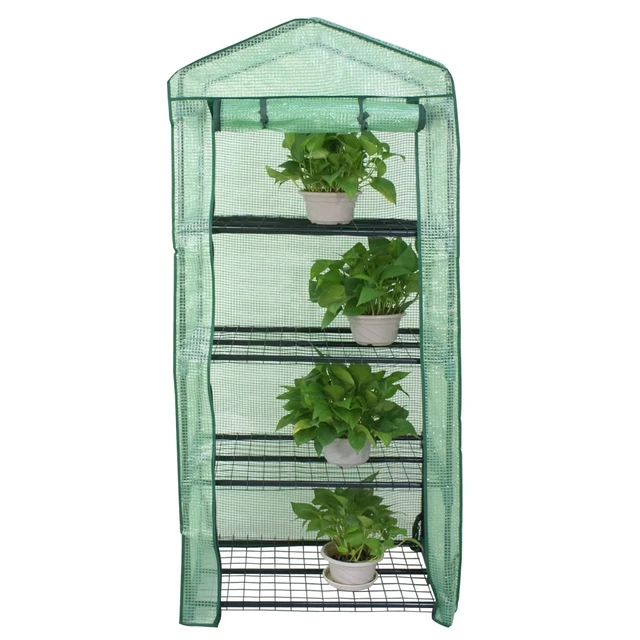 Alt view image 3 of 7 - 4 Tier Mini Greenhouse with Reinforced Cover Green House Portable Yard Indoor