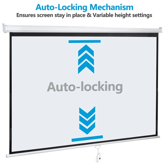 Alt view image 4 of 7 - 80 Inch Manual Pull Down Projector Screen 16:9 HD Retractable Widescreen Matte