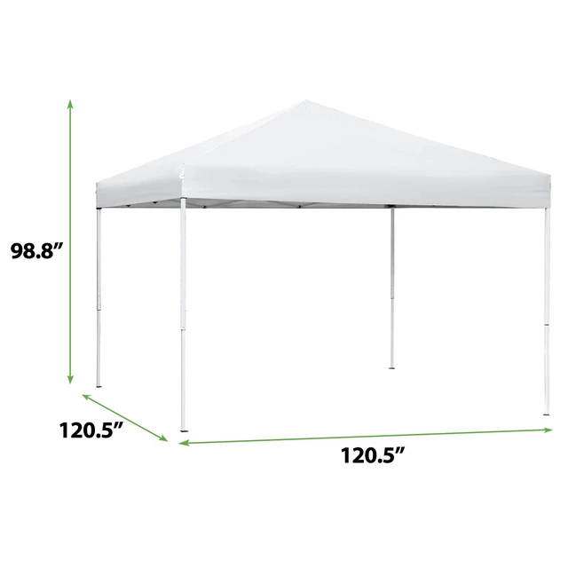 Alt view image 2 of 7 - 10x10 Pop Up Canopy Tent Waterproof Foldable Adjustable Heights w/ Wheeled Bag