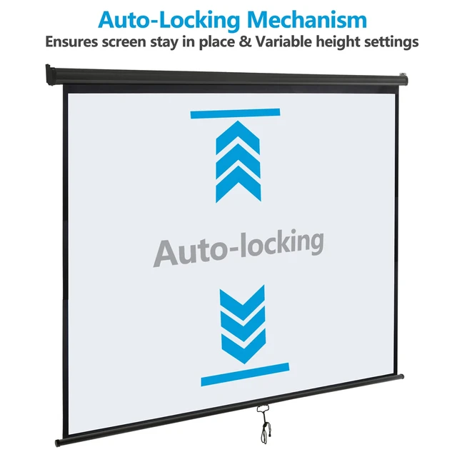 Alt view image 3 of 7 - 120" 1:1HD Diagonal Dimension Pull Down Projection Screen HD Movie Theater Black