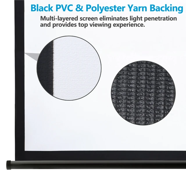 Alt view image 6 of 7 - 120" 1:1HD Diagonal Dimension Pull Down Projection Screen HD Movie Theater Black
