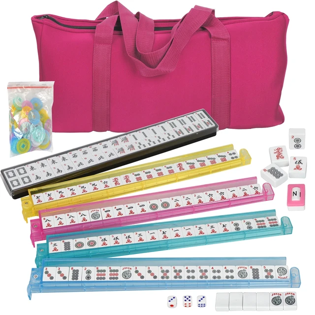 Alt view image 5 of 7 - American Mahjong 166 Tiles Collectible Mah Jongg Set Pushers/Racks w Pushers