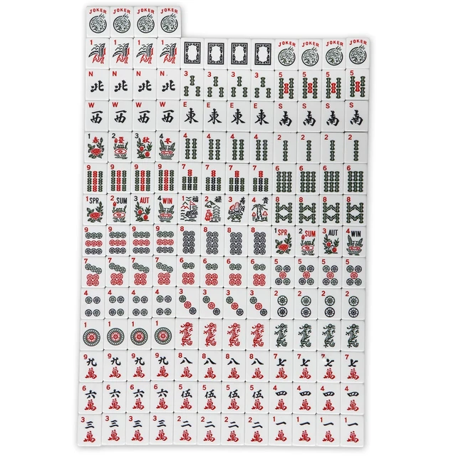 Alt view image 6 of 7 - American Mahjong 166 Tiles Collectible Mah Jongg Set Pushers/Racks w Pushers