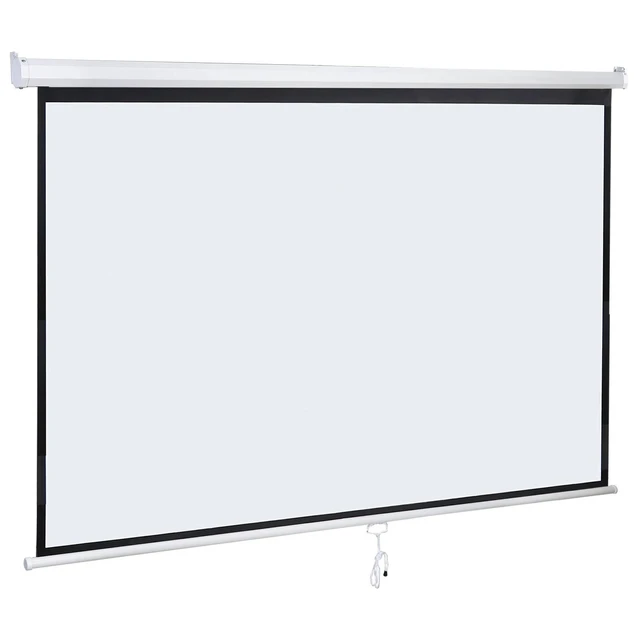 Alt view image 4 of 7 - 80" Projection Screen Manual Pull Down Projector Movie Theater 16:9 HD Display