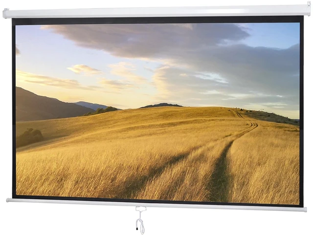 Main image of 100" Diagonal Projection 16:9 Projector Screen HD Manual Pull Down Home Theater