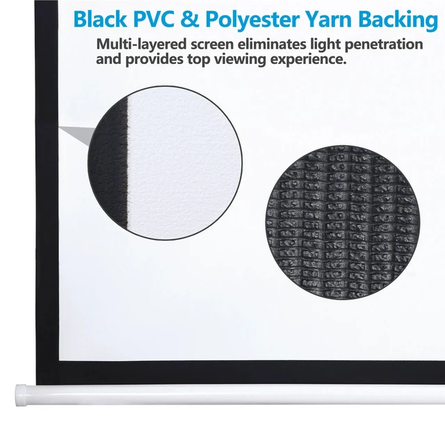 Alt view image 5 of 7 - 100" Diagonal Projection 16:9 Projector Screen HD Manual Pull Down Home Theater