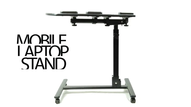 Alt view image 2 of 7 - Angle Height Adjustable Rolling Laptop Desk Notebook Table Stand W/ Casters